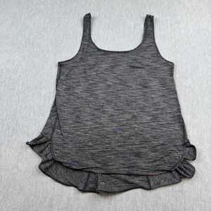 Lululemon Hustle Tank Top‎ Womens 12 Static Gray Back Ruffles Gym Training Yoga